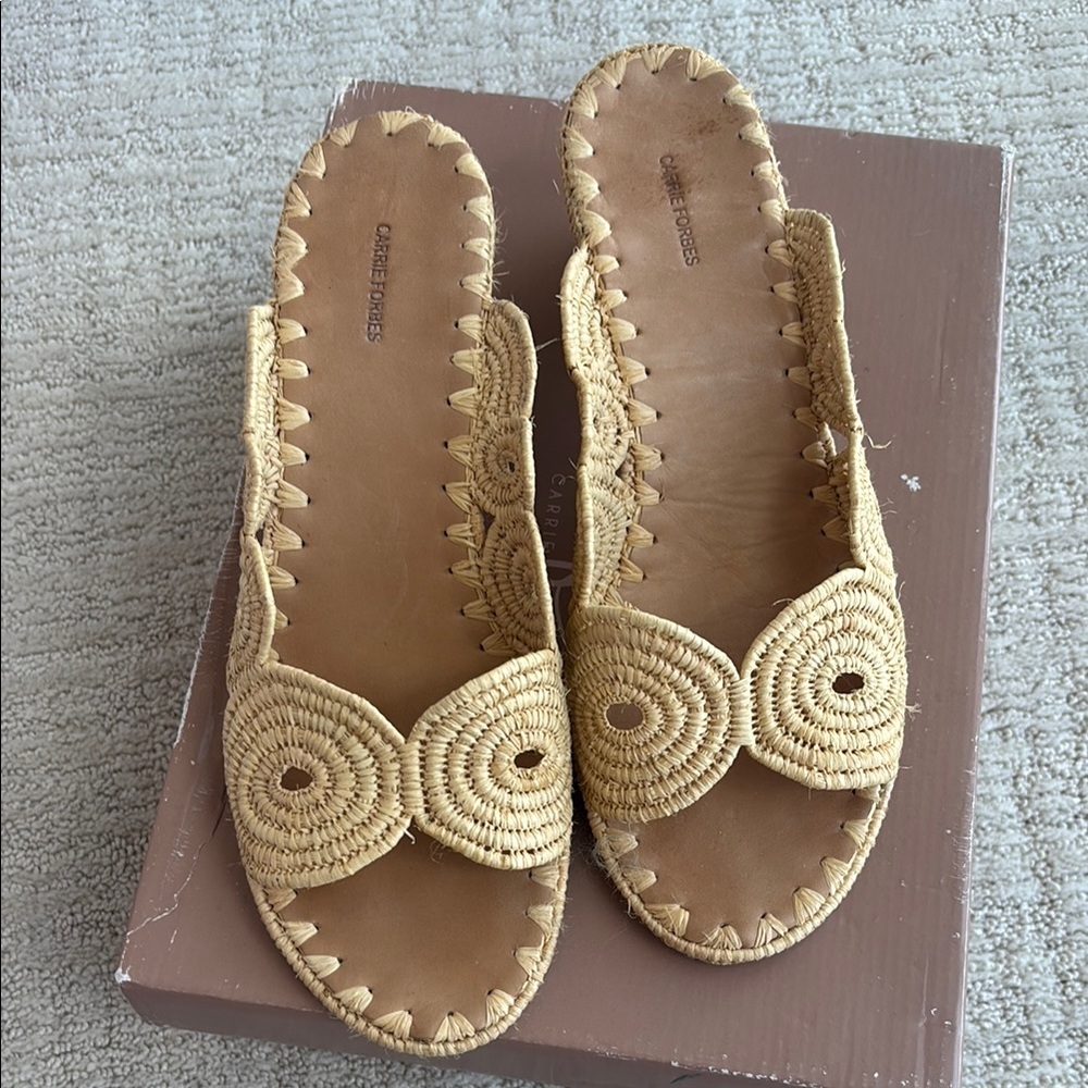 Carrie Forbes Sandals with Spiral Embroidery and Espadrille Sole